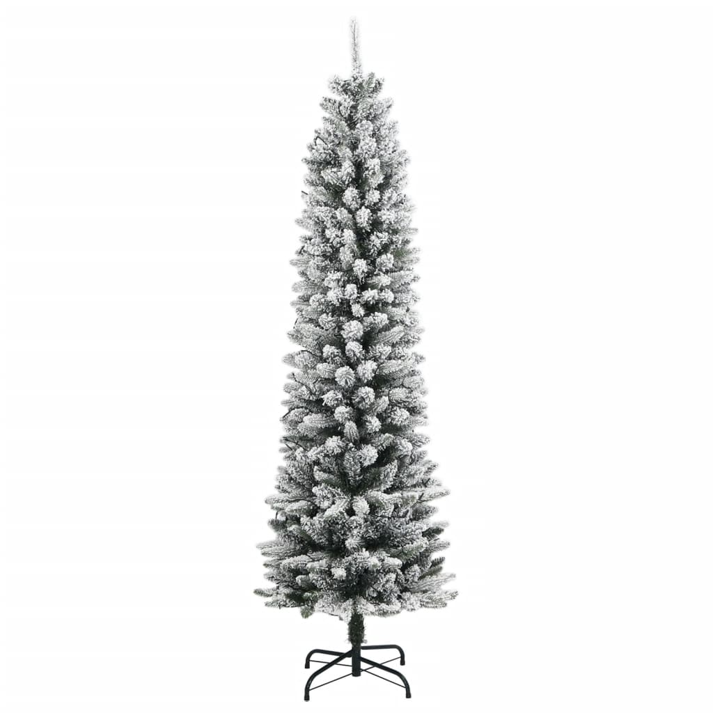 vidaXL Albero di Natale Artificiale con 150 LED e Neve Fioccata 120 cm