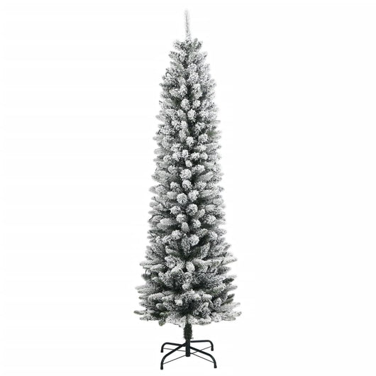 Albero di Natale Artificiale-Albero Natalizio con 150 LED e Neve Fioccata 150 cm 169363