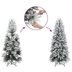 Albero di Natale Artificiale con 300 LED e Neve Floccata 210 cm 3315771