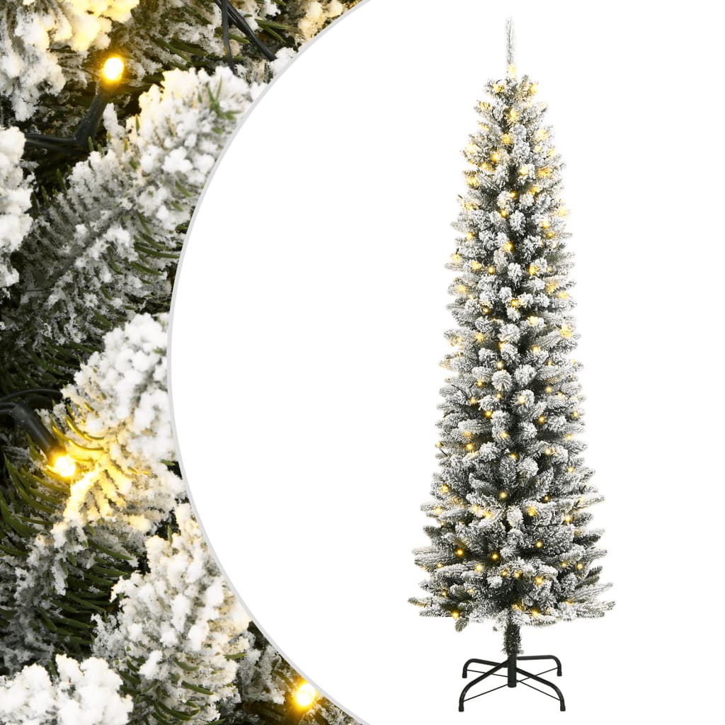 Albero di Natale Artificiale con 300 LED e Neve Floccata 240 cm 3315772