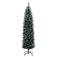 Albero di Natale Artificiale Sottile con 150 LED 120 cm
