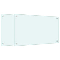 vidaXL Paraschizzi per Cucina 2 pz Bianchi 70x40 cm in Vetro Temperato