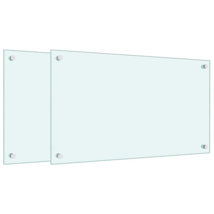 vidaXL Paraschizzi per Cucina 2 pz Bianchi 70x40 cm in Vetro Temperato