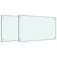 Paraschizzi per Cucina 2 pz Bianchi 70x40 cm in Vetro Temperato 3315783