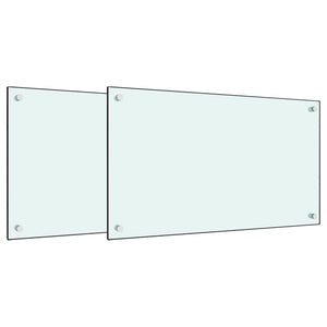 Paraschizzi per Cucina 2 pz Bianchi 70x40 cm in Vetro Temperato 3315783