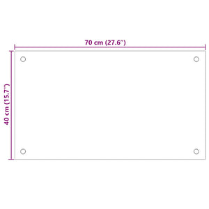 vidaXL Paraschizzi per Cucina 2 pz Bianchi 70x40 cm in Vetro Temperato