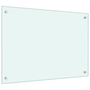 Paraschizzi per Cucina 2 pz-Set di 2 Protezione parete cucina Bianchi 70x50 cm in Vetro Temperato