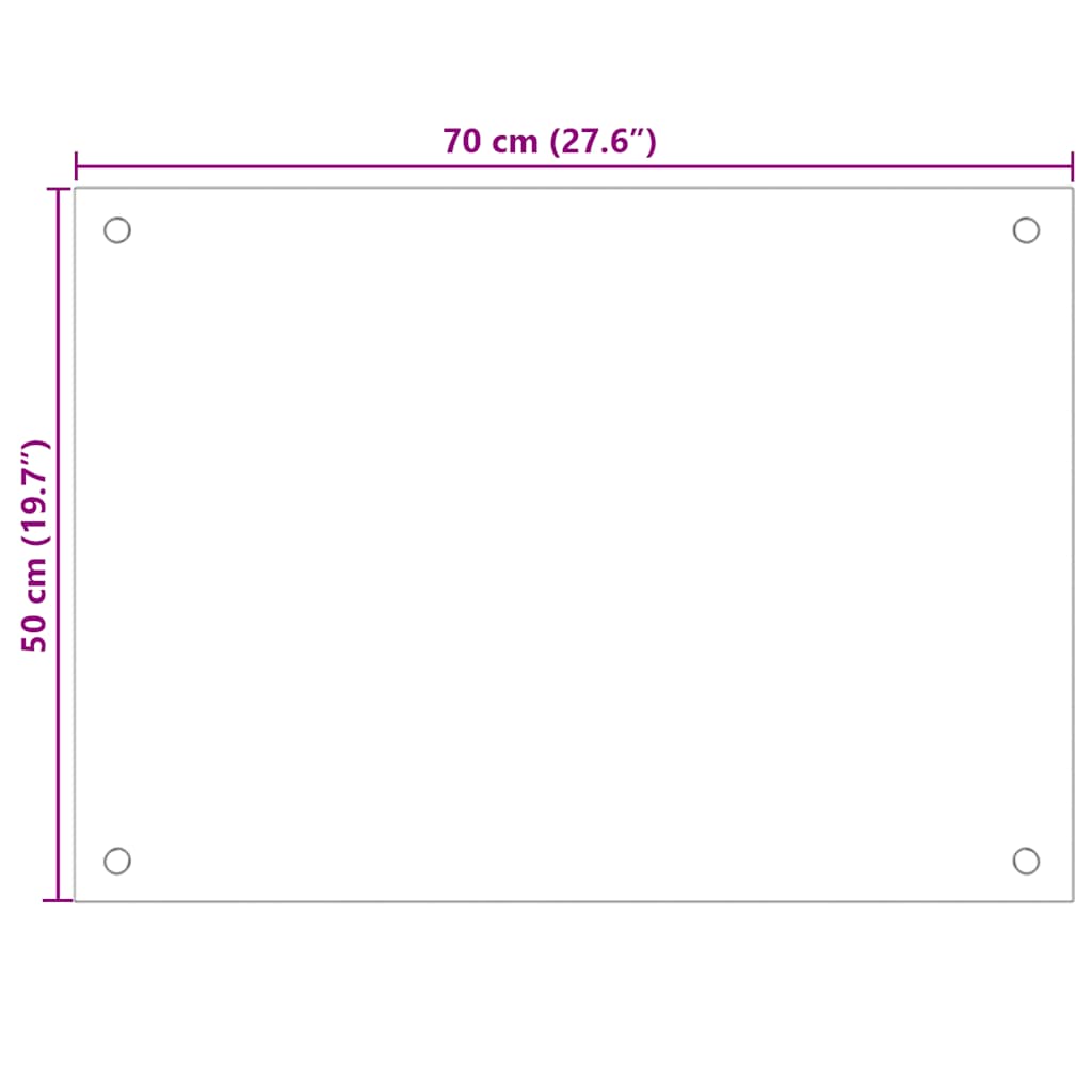Paraschizzi per Cucina 2 pz Bianchi 70x50 cm in Vetro Temperato
