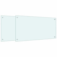 Paraschizzi per Cucina 2 pz Bianchi 80x40 cm in Vetro Temperato 3315786