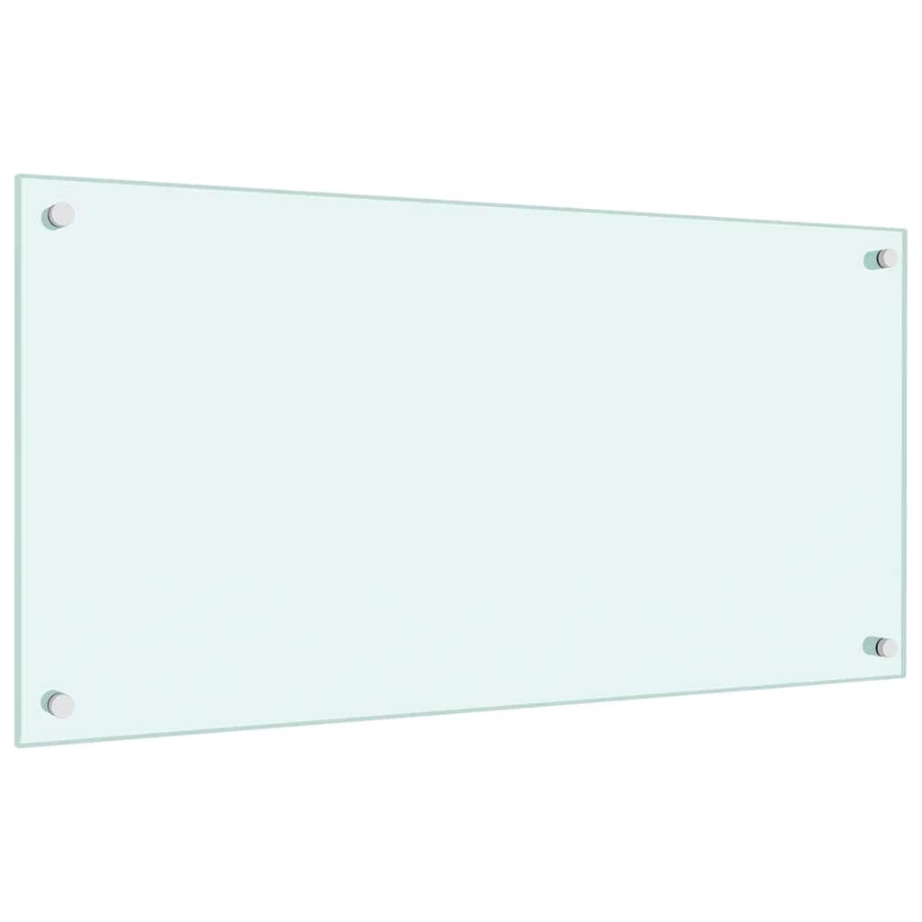 Paraschizzi per Cucina 2 pz Bianchi 80x40 cm in Vetro Temperato
