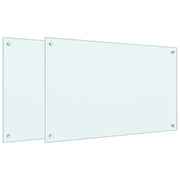 Paraschizzi per Cucina 2 pz Bianchi 80x50 cm in Vetro Temperato