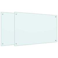 Paraschizzi per Cucina 2 pz Bianchi 80x50 cm in Vetro Temperato