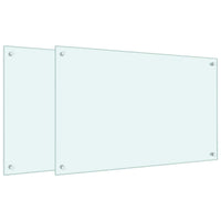 Paraschizzi per Cucina 2 pz Bianchi 80x50 cm in Vetro Temperato 3315787