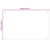 Paraschizzi per Cucina 2 pz Bianchi 80x50 cm in Vetro Temperato