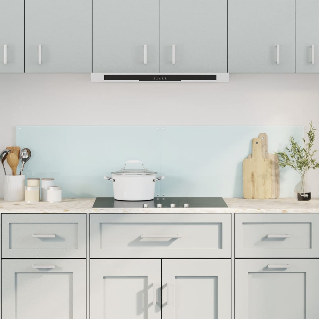 Paraschizzi per Cucina 2 pz Bianchi 80x50 cm in Vetro Temperato 3315787