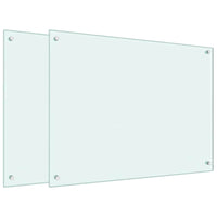 vidaXL Paraschizzi per Cucina 2 pz Bianchi 80x60 cm in Vetro Temperato