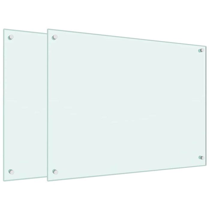 vidaXL Paraschizzi per Cucina 2 pz Bianchi 80x60 cm in Vetro Temperato