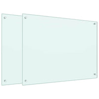 Paraschizzi per Cucina 2 pz Bianchi 80x60 cm in Vetro Temperato 3315788