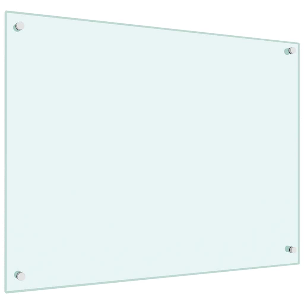 Paraschizzi per Cucina 2 pz-Set di 2 Protezione parete cucina Bianchi 80x60 cm in Vetro Temperato