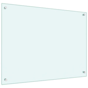 Paraschizzi per Cucina 2 pz-Set di 2 Protezione parete cucina Bianchi 80x60 cm in Vetro Temperato