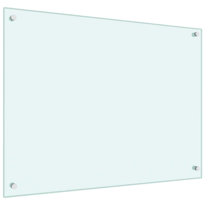 Paraschizzi per Cucina 2 pz-Set di 2 Protezione parete cucina Bianchi 80x60 cm in Vetro Temperato