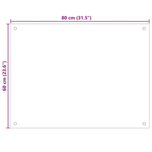 Paraschizzi per Cucina 2 pz Bianchi 80x60 cm in Vetro Temperato 3315788