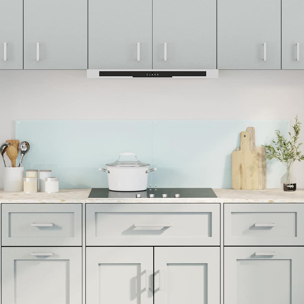 Paraschizzi per Cucina 2 pz-Set di 2 Protezione parete cucina Bianchi 80x60 cm in Vetro Temperato