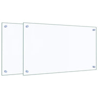 Paraschizzi per Cucina 2 pz Trasparente 70x40cm Vetro Temperato 3315789