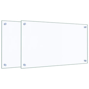 Paraschizzi per Cucina 2 pz Trasparente 70x40cm Vetro Temperato 3315789