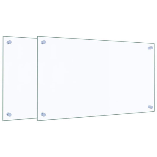 Paraschizzi per Cucina 2 pz Trasparente 70x40cm Vetro Temperato 3315789