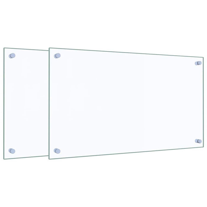 vidaXL Paraschizzi per Cucina 2 pz Trasparente 70x40cm Vetro Temperato