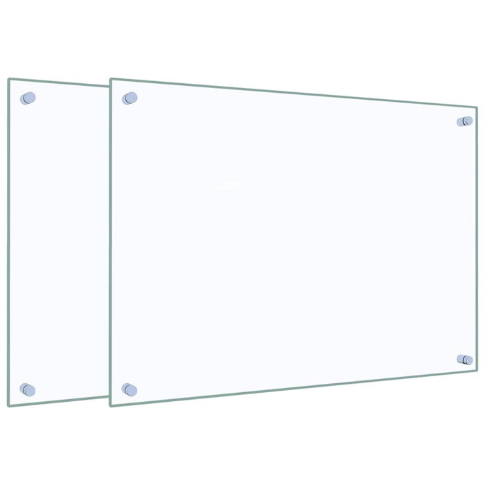 Paraschizzi per Cucina 2 pz-Set di 2 Protezione parete cucina Trasparente 70x50cm Vetro Temperato