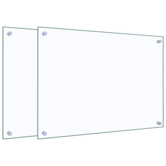 Paraschizzi per Cucina 2 pz Trasparente 70x50cm Vetro Temperato 3315790