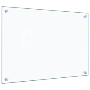 Paraschizzi per Cucina 2 pz-Set di 2 Protezione parete cucina Trasparente 70x50cm Vetro Temperato