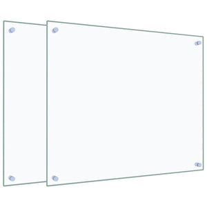 Paraschizzi per Cucina 2 pz Trasparente 70x60cm Vetro Temperato