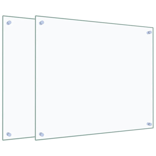 Paraschizzi per Cucina 2 pz Trasparente 70x60cm Vetro Temperato 3315791