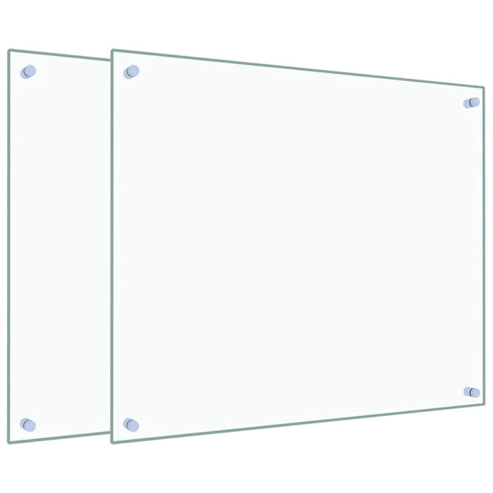 Paraschizzi per Cucina 2 pz-Set di 2 Protezione parete cucina Trasparente 70x60cm Vetro Temperato