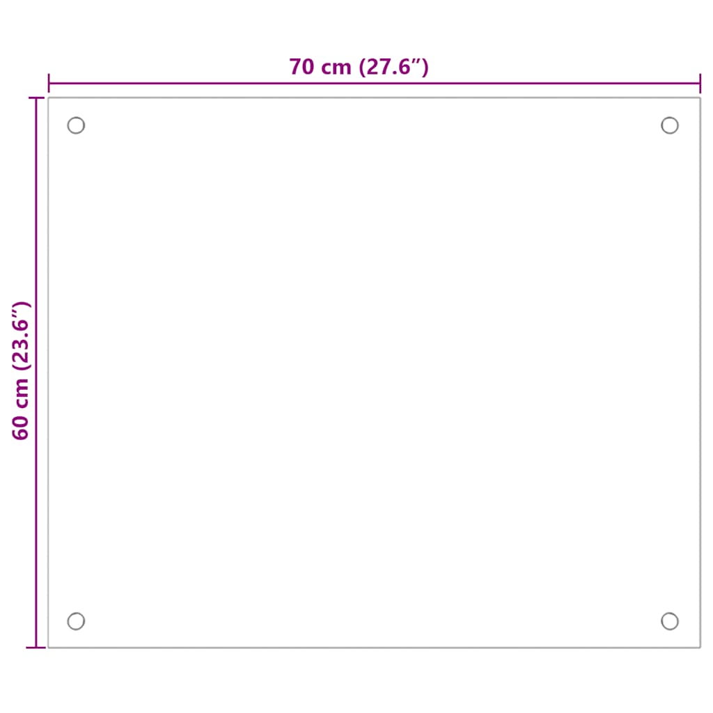 Paraschizzi per Cucina 2 pz Trasparente 70x60cm Vetro Temperato 3315791