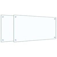 Paraschizzi per Cucina 2 pz Trasparente 80x40cm Vetro Temperato