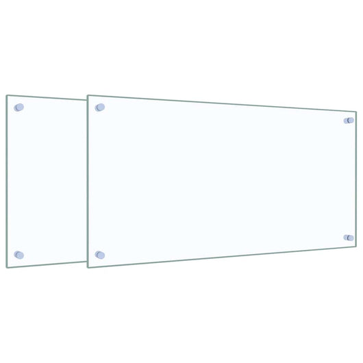 Paraschizzi per Cucina 2 pz Trasparente 80x40cm Vetro Temperato 3315792