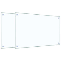 Paraschizzi per Cucina 2 pz Trasparente 80x50cm Vetro Temperato