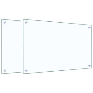 Paraschizzi per Cucina 2 pz Trasparente 80x50cm Vetro Temperato