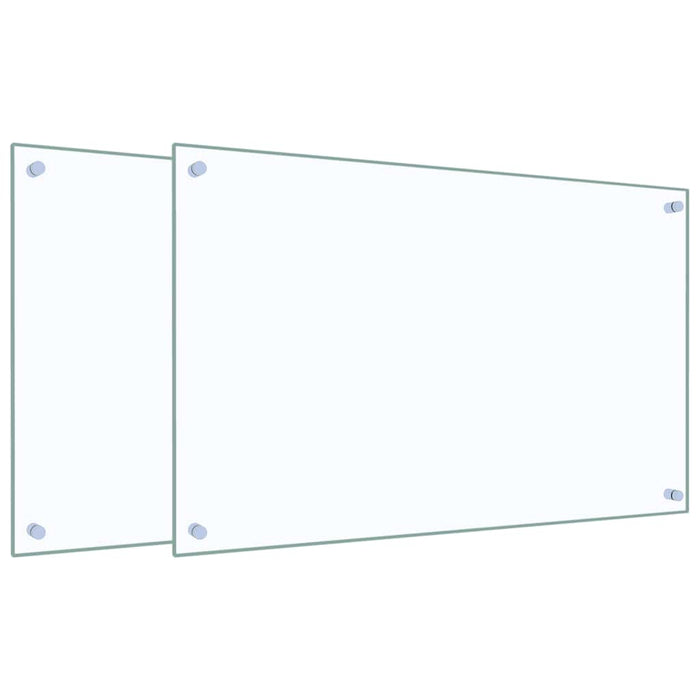 Paraschizzi per Cucina 2 pz Trasparente 80x50cm Vetro Temperato