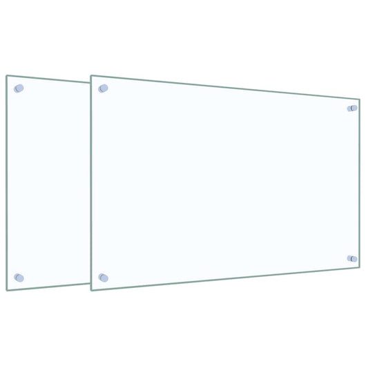 Paraschizzi per Cucina 2 pz Trasparente 80x50cm Vetro Temperato 3315793