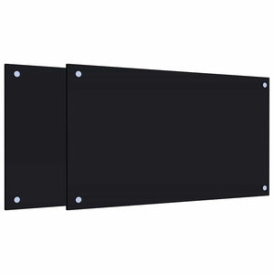vidaXL Paraschizzi per Cucina 2 pz Neri 70x40 cm in Vetro Temperato