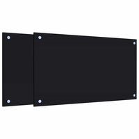 Paraschizzi per Cucina 2 pz-Set di 2 Protezione parete cucina Neri 70x40 cm in Vetro Temperato
