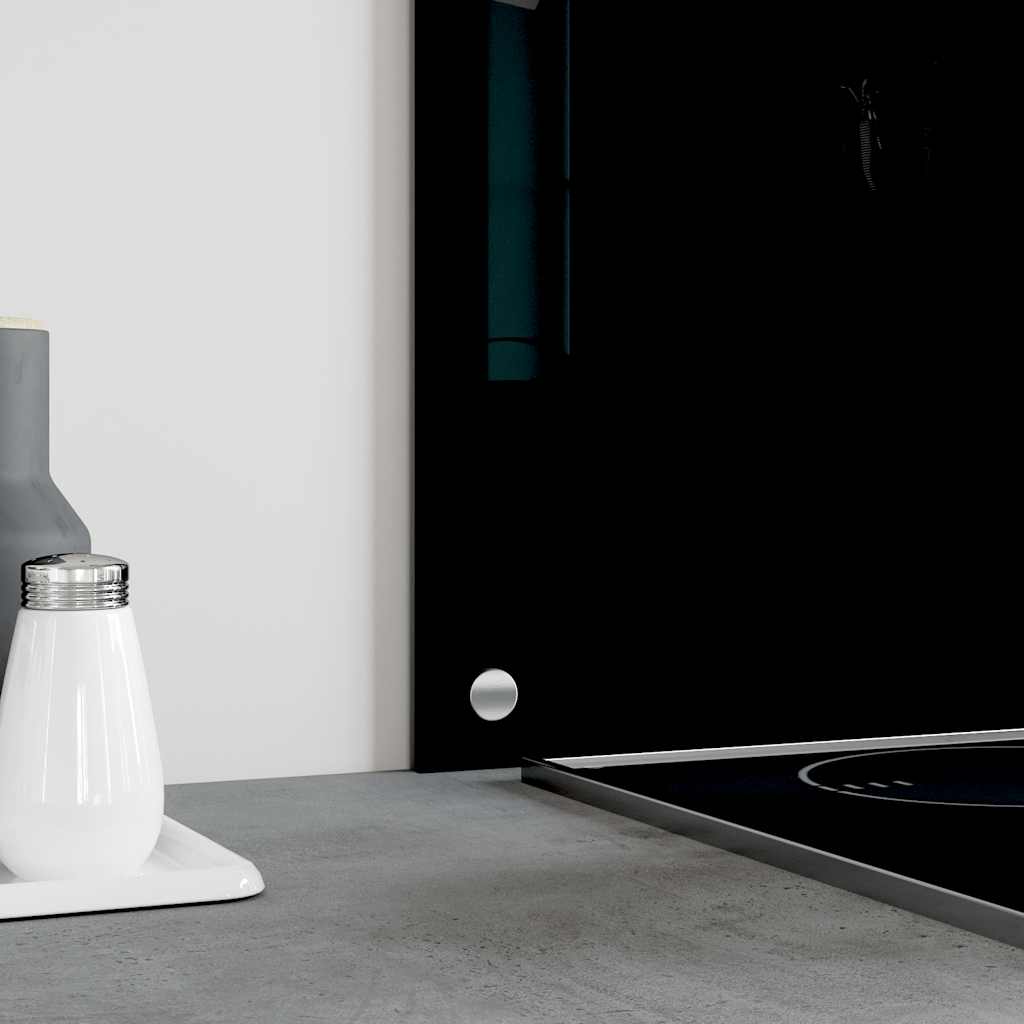 Paraschizzi per Cucina 2 pz-Set di 2 Protezione parete cucina Neri 70x40 cm in Vetro Temperato