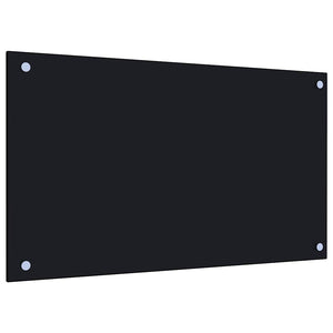 Paraschizzi per Cucina 2 pz-Set di 2 Protezione parete cucina Neri 70x40 cm in Vetro Temperato