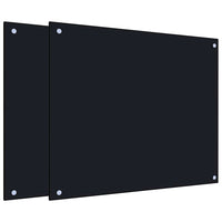 vidaXL Paraschizzi per Cucina 2 pz Neri 70x60 cm in Vetro Temperato