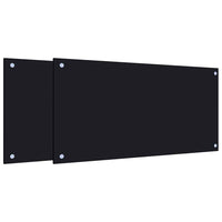 Paraschizzi per Cucina 2 pz Neri 80x40 cm in Vetro Temperato